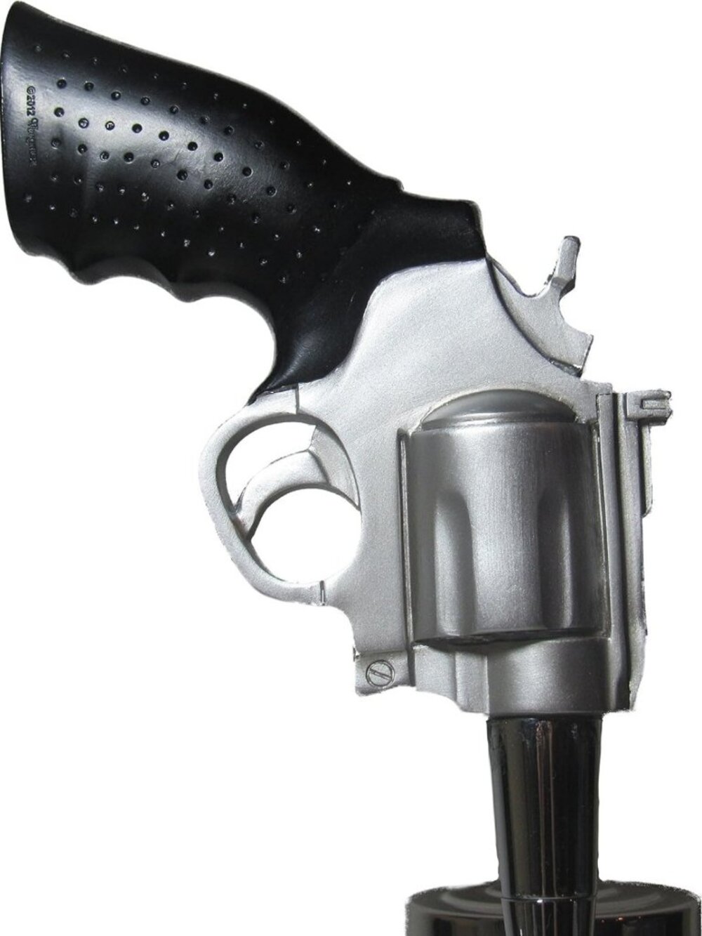 Silver Revolver Pistol Grip Beer Tap Handle - Unique Sports Bar Decor